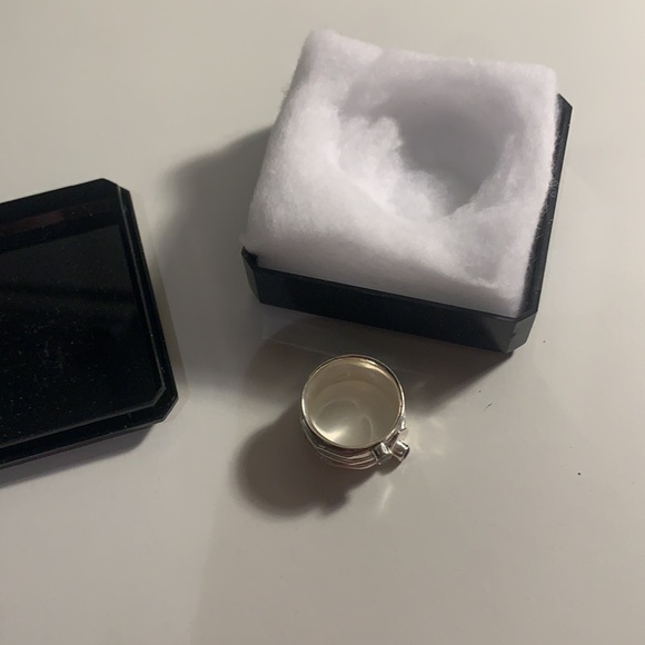 Silver Moon and Amethysts spin ring - Picture 2 of 4